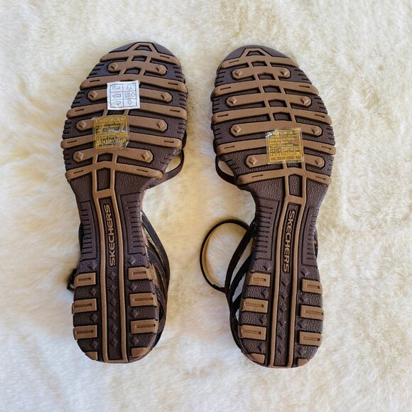 Skechers Brown Leather Adjustable Ankle Strap Sandals Women's size 7.5 - Picture 6 of 7